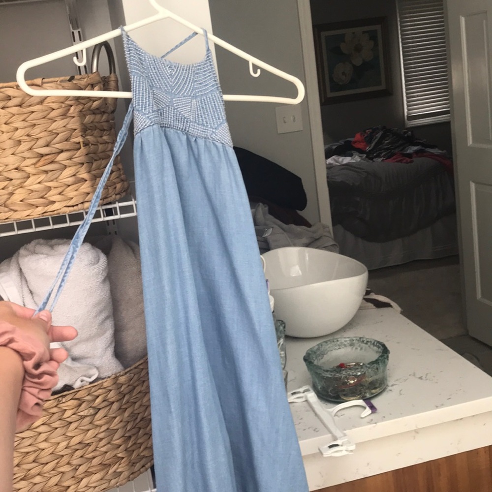 Blue halter dress
